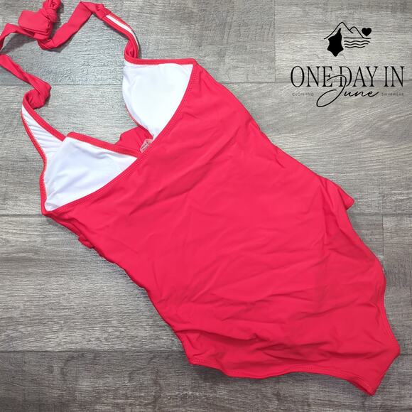 Aleumdr Twist Front Halter One Piece Swimsuit Size S - Picture 4 of 4